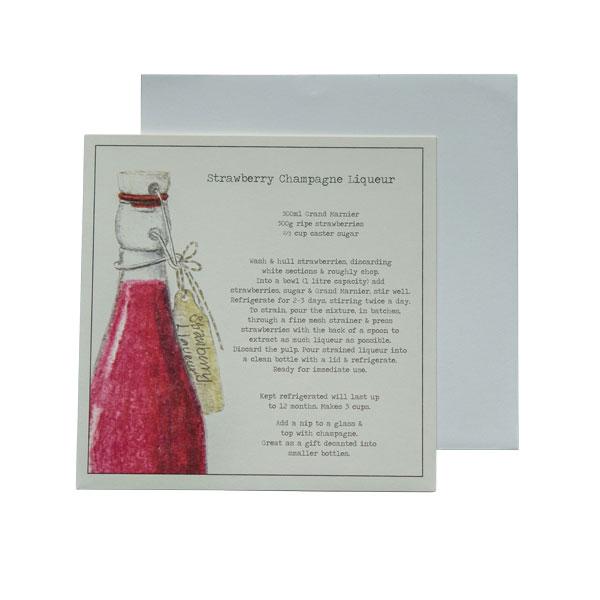 Strawberry Champagne Liqueur Recipe Greeting card