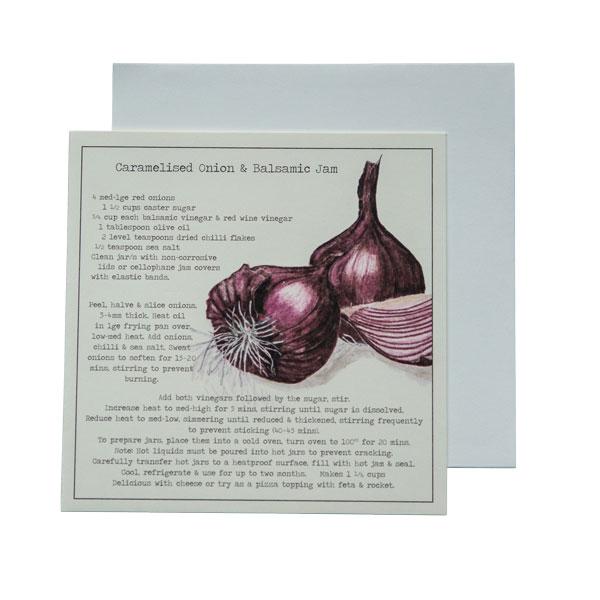 Caramelised Onion & Balsamic Jam Recipe Greeting card
