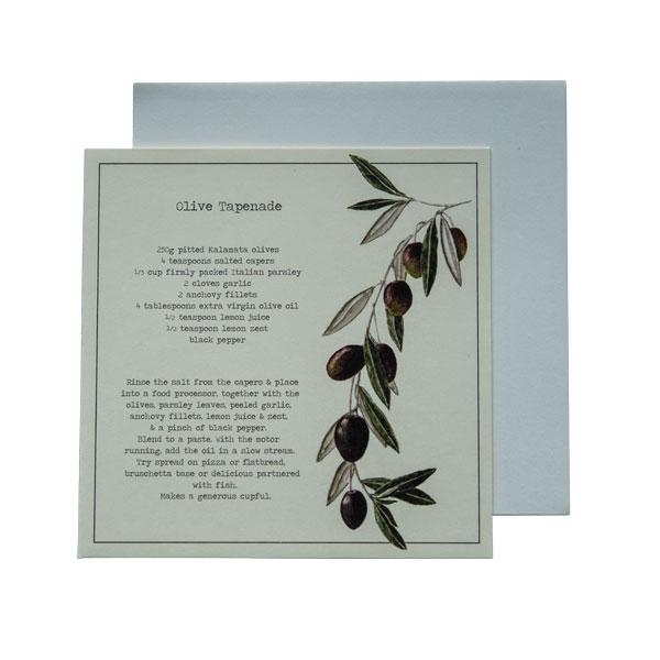 Olive Tapenade Recipe Greeting Card