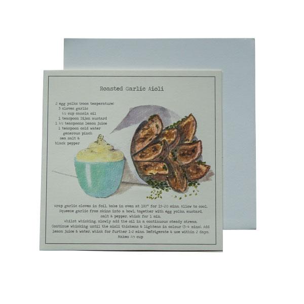 Roasted Garlic Aioli Recipe Greeting card