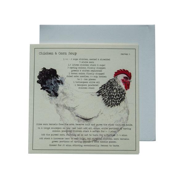 Chicken & Corn soup Recipe Greeting card