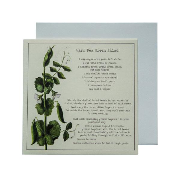 Warm Pea Green Salad Recipe Greeting card