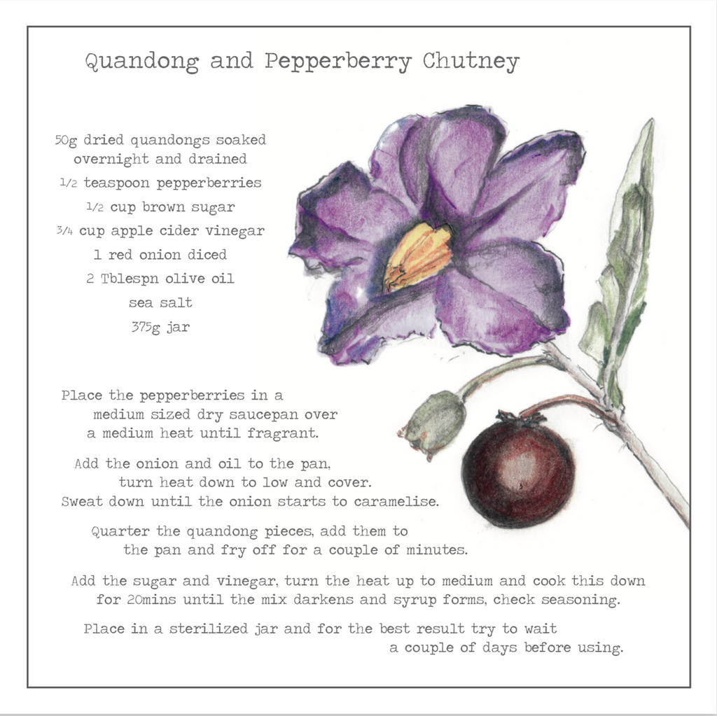 Quandong & Pepperberry Chutney Recipe Greeting card