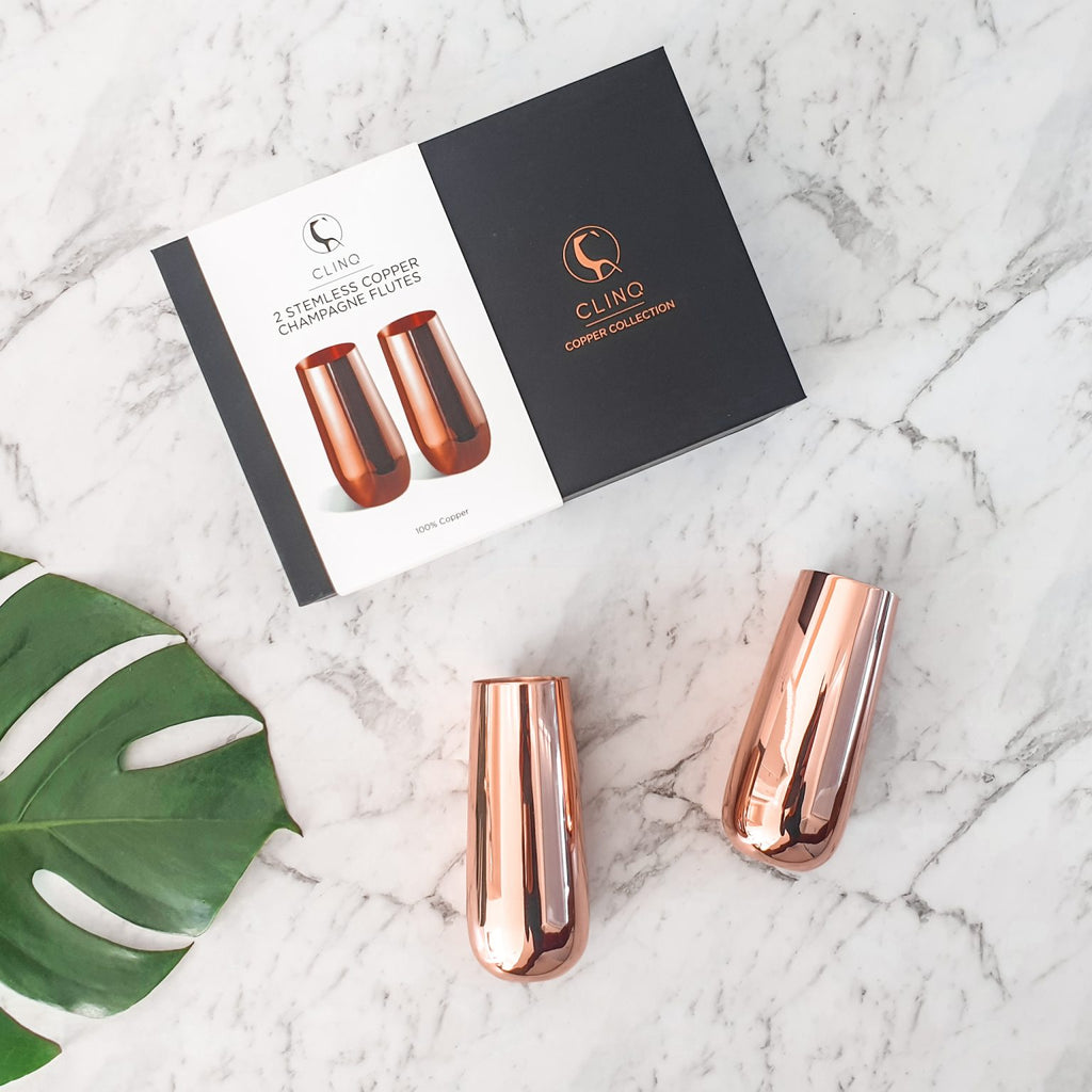 Clinq Copper Champagne Flutes